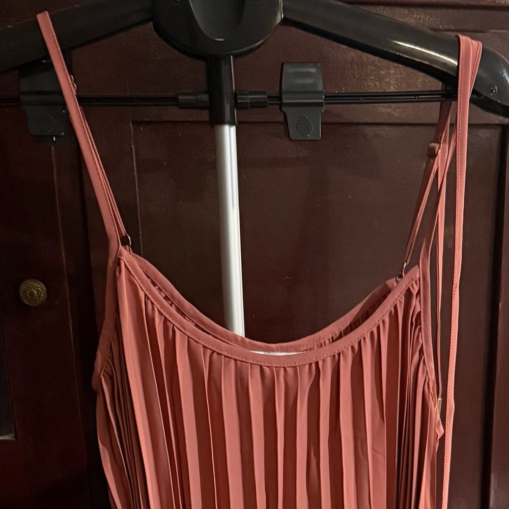bishop + young Coral Pleated Dress